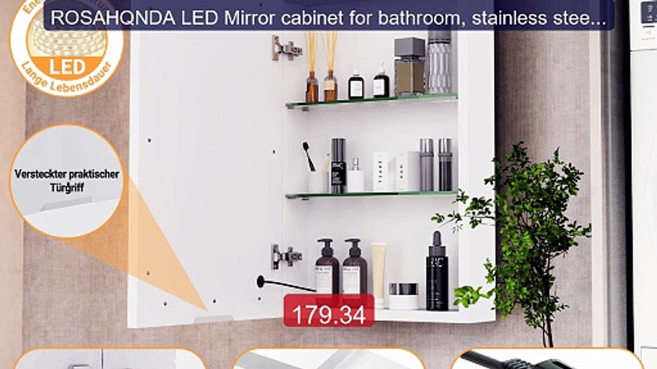 ROSAHQNDA LED Mirror cabinet for bathroom, stainless steel wal... -- Hot Deal 2026 | Limited Offer!