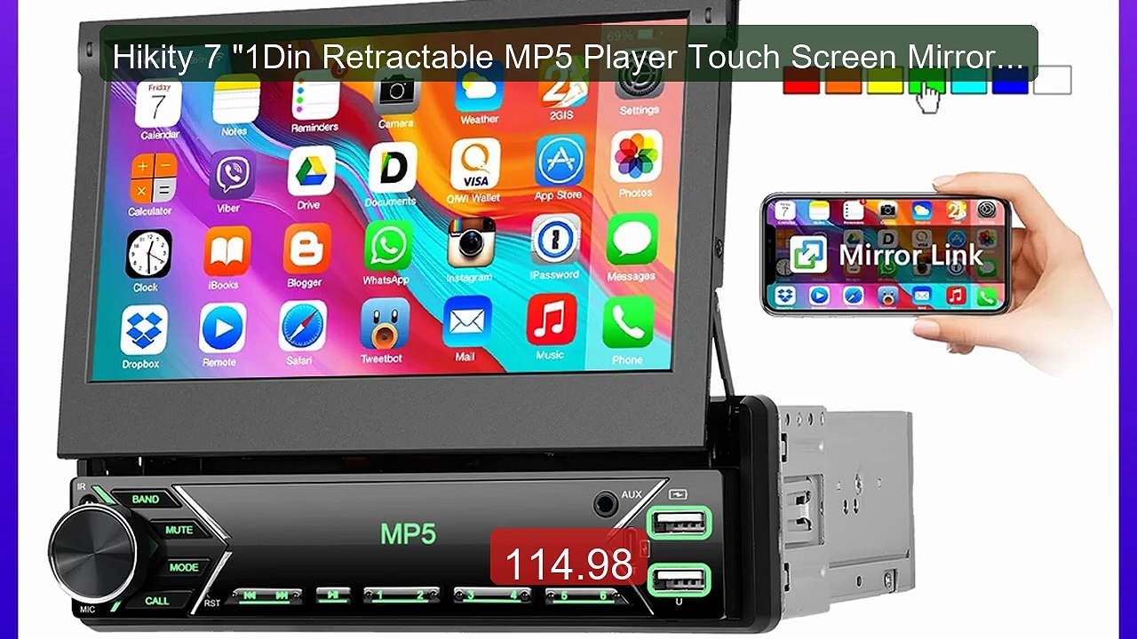 Hikity 7 "1Din Retractable MP5 Player Touch Screen Mirror Link... -- Hot Deal 2026 | Limited Offer!