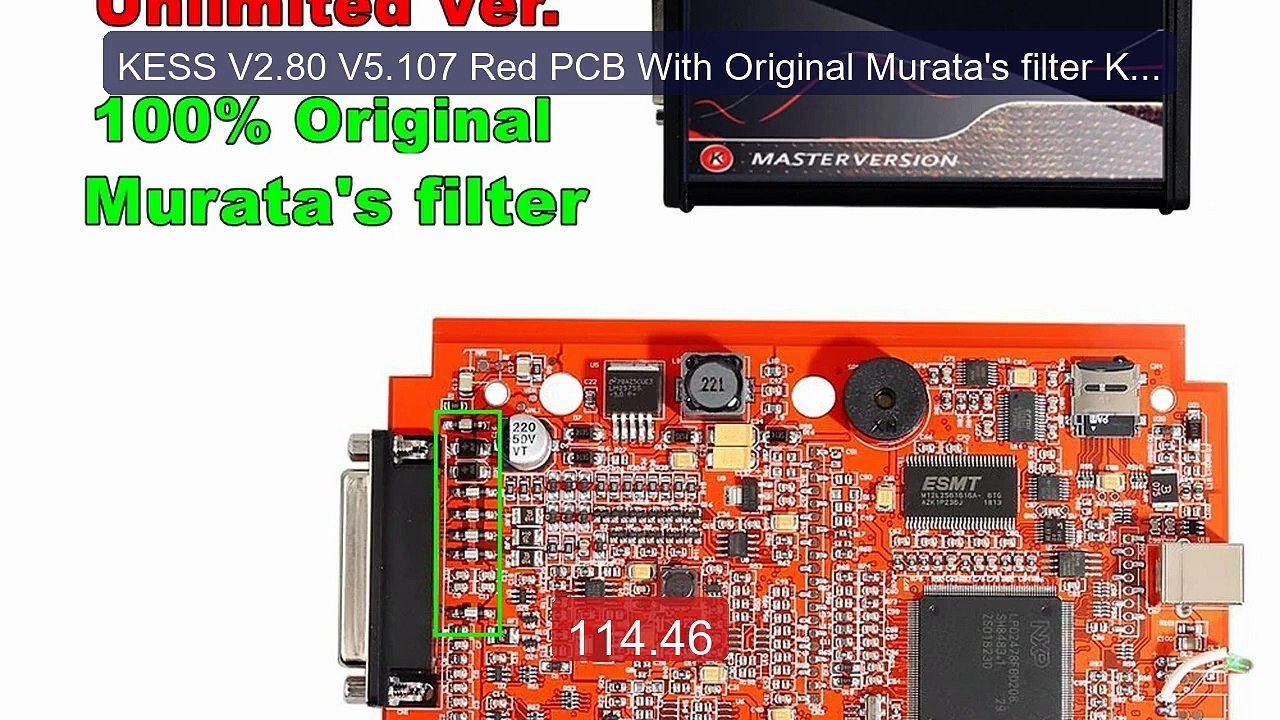 KESS V2.80 V5.107 Red PCB With Original Murata's filter KTAG V... -- Best Buy 2026 | Great Quality!