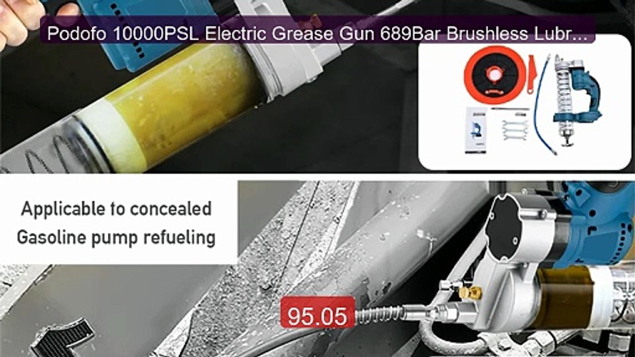 Podofo 10000PSL Electric Grease Gun 689Bar Brushless Lubricati... -- Best Buy 2026 | Great Quality!