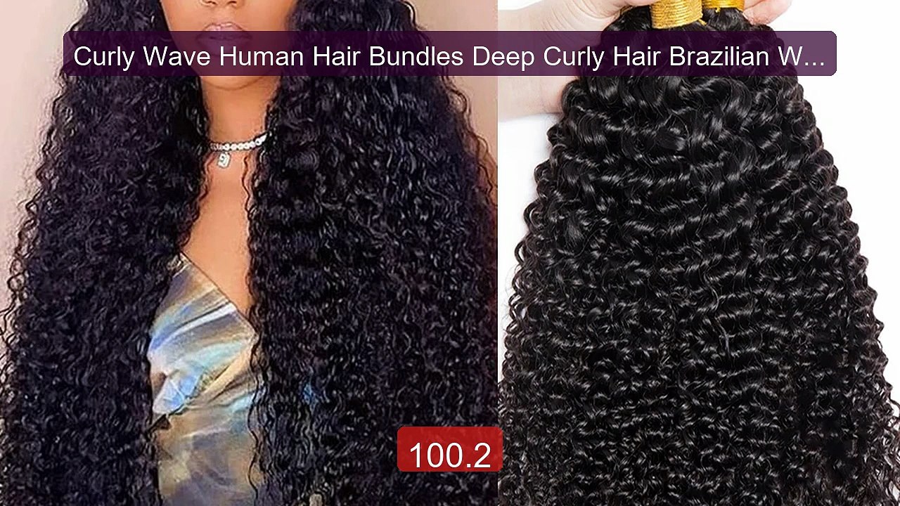 Curly Wave Human Hair Bundles Deep Curly Hair B...