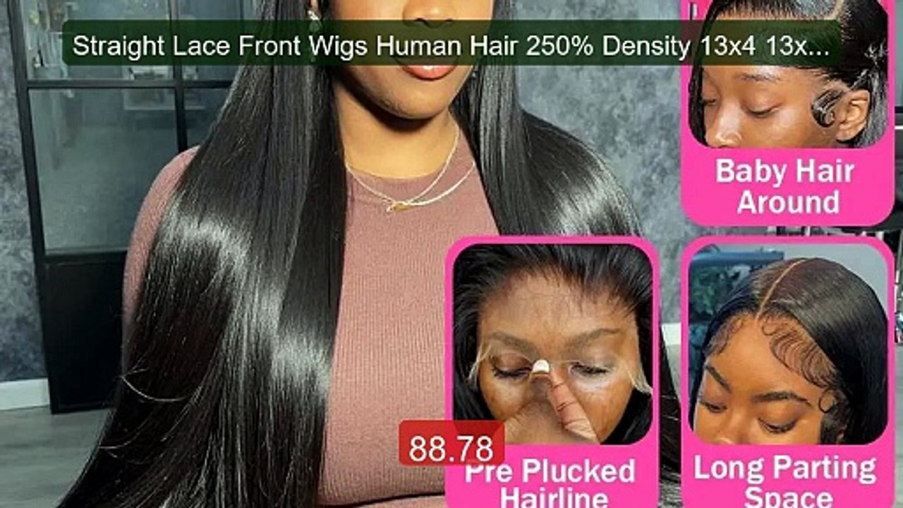 Straight Lace Front Wigs Human Hair 250% Density 13x4 13x6 Ful... -- Best Buy 2026 | Great Quality!