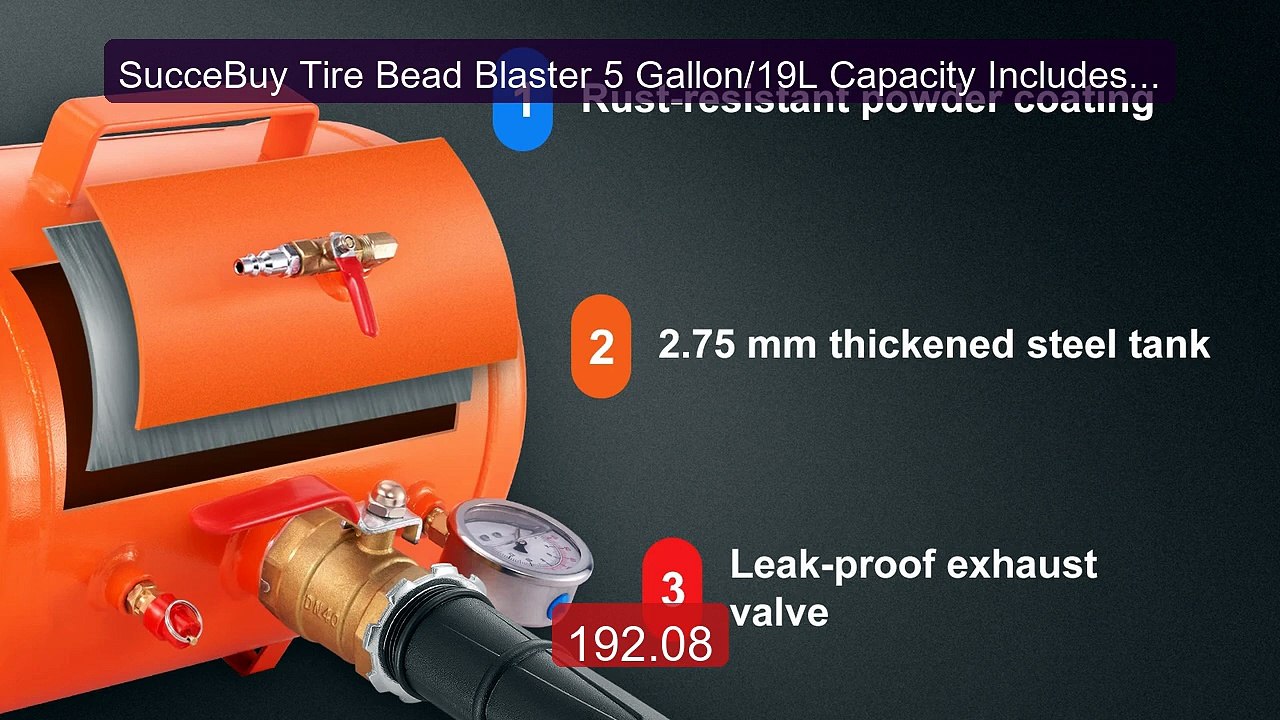 SucceBuy Tire Bead Blaster 5 Gallon/19L Capacity Includes Pres... -- Best Buy 2026 | Great Quality!