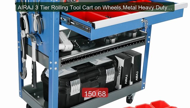 AIRAJ 3 Tier Rolling Tool Cart on Wheels,Metal Heavy Duty Mec... Amazing Value 2026 | Must Have!