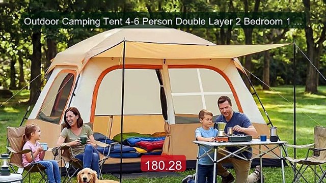 Outdoor Camping Tent 4-6 Person Double Layer 2 Bedroom 1 Livin... Hot Deal 2026 | Limited Offer!