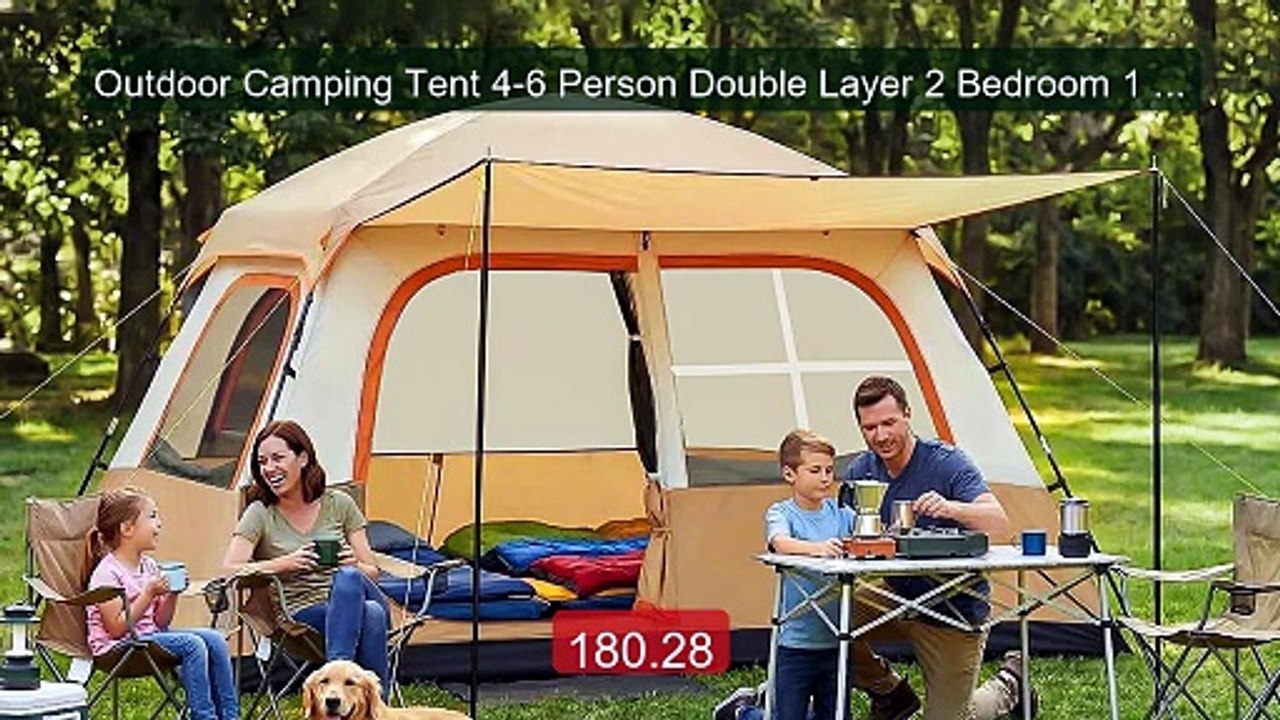 Outdoor Camping Tent 4-6 Person Double Layer 2 Bedroom 1 Livin... -- Hot Deal 2026 | Limited Offer!