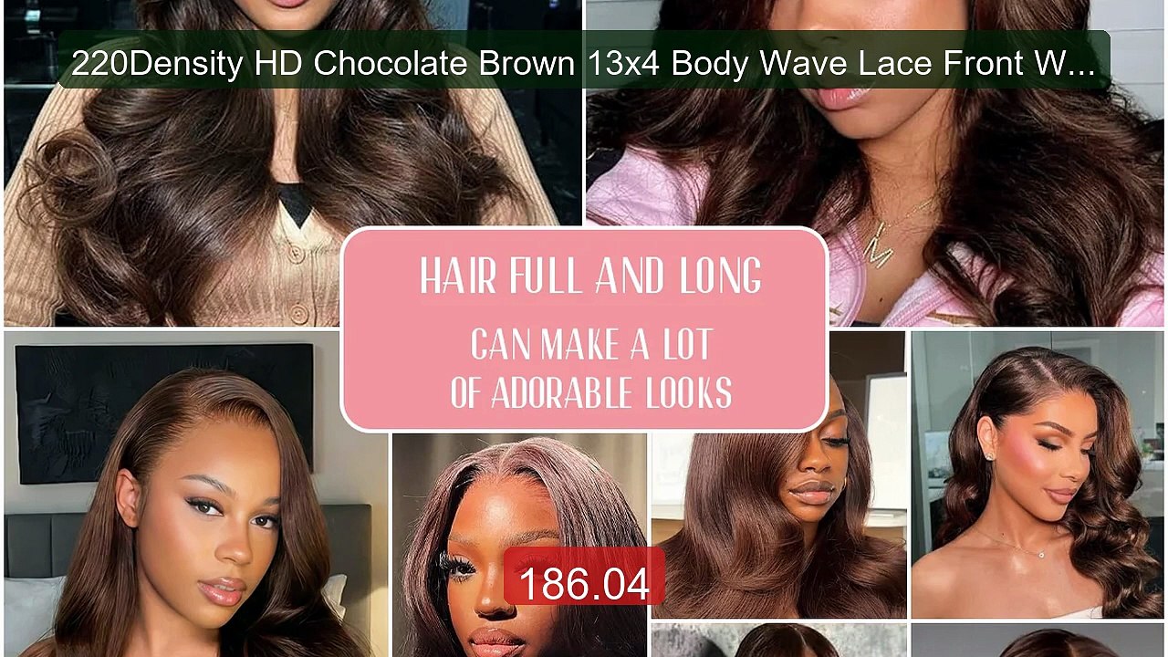 220Density HD Chocolate Brown 13x4 Body Wave Lace Front Wig Br... -- Hot Deal 2026 | Limited Offer!