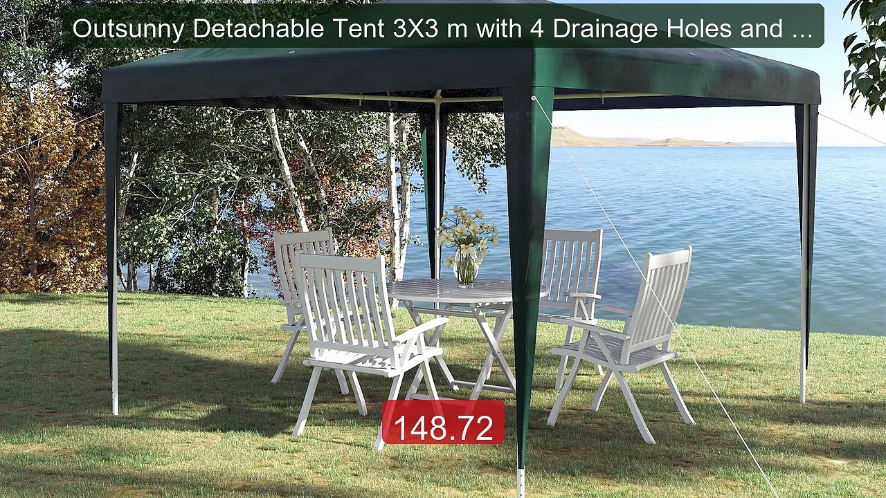 Outsunny Detachable Tent 3X3 m with 4 Drainage Holes and Steel... -- Hot Deal 2026 | Limited Offer!