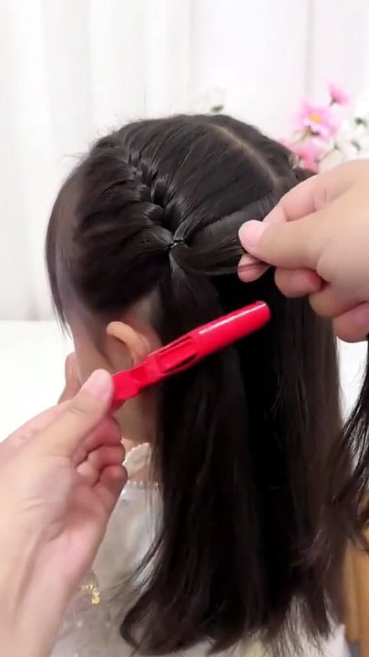 Perfect 1-Minute Heatless Toddler Hair Hack ✨ | Tuto Coiffure Mignonne Facile