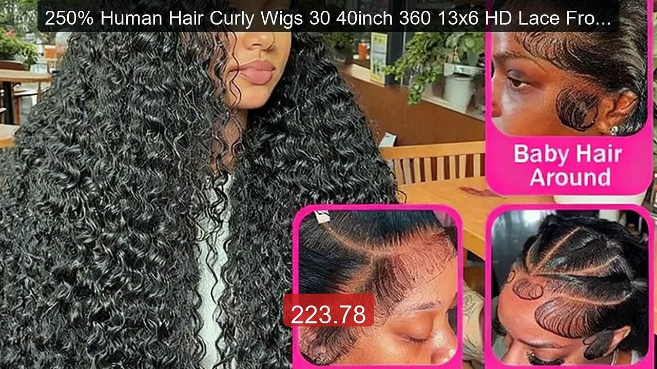 250% Human Hair Curly Wigs 30 40inch 360 13x6 HD Lace Frontal Wigs ... -- Top Rated 2026 | Buy Now!