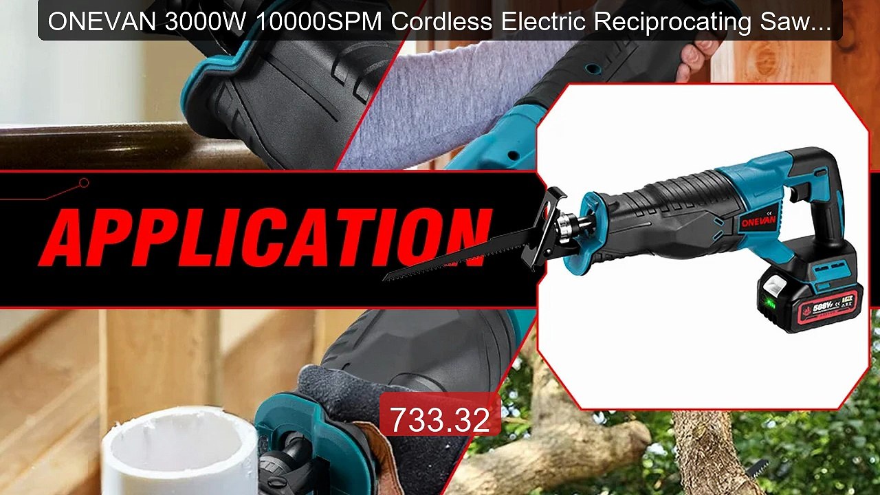 ONEVAN 3000W 10000SPM Cordless Electric Reciprocating Saw W... -- Top Pick 2026 | Unbeatable Price!