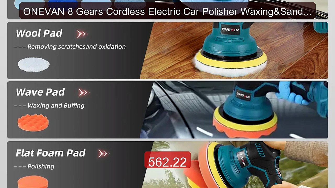 ONEVAN 8 Gears Cordless Electric Car Polisher Waxing&Sanding W... -- Best Buy 2026 | Great Quality!