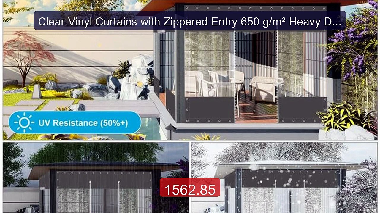 Clear Vinyl Curtains with Zippered Entry 650 g/m² Heavy Dut... -- Top Pick 2026 | Unbeatable Price!