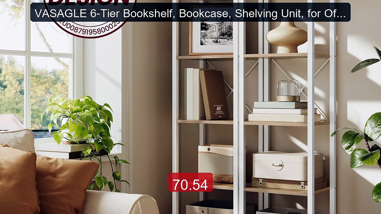 VASAGLE 6-Tier Bookshelf, Bookcase, Shelving Unit, for Office, Stud... -- Top Rated 2026 | Buy Now!