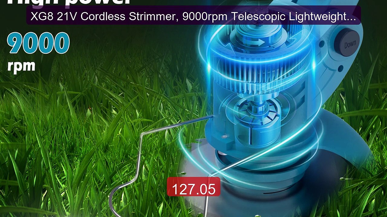 XG8 21V Cordless Strimmer, 9000rpm Telescopic Lightweight Lawn Trim... -- Top Rated 2026 | Buy Now!