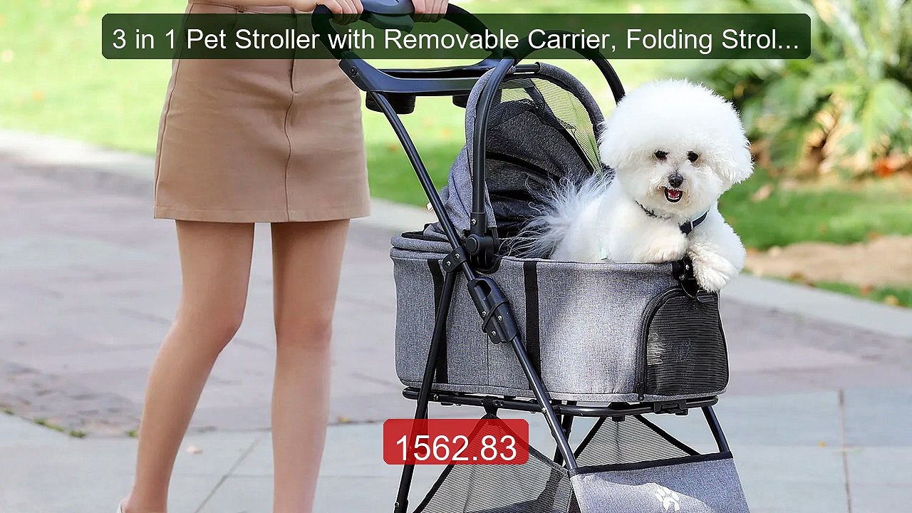 3 in 1 Pet Stroller with Removable Carrier, Folding Stroller for Sm... -- Top Rated 2026 | Buy Now!