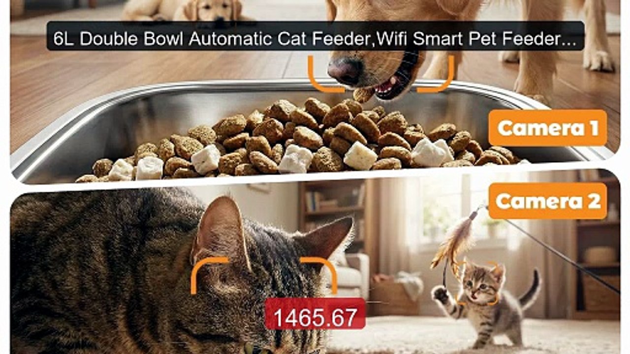 6L Double Bowl Automatic Cat Feeder,Wifi Smart Pet Feeder Tuya... -- Best Buy 2026 | Great Quality!