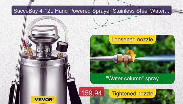 SucceBuy 4-12L Hand Powered Sprayer Stainless Steel Watering Spray... Best Deal 2026 | Shop Now!