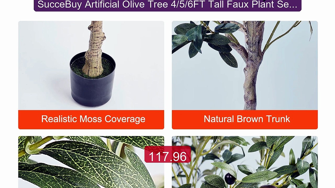 SucceBuy Artificial Olive Tree 4/5/6FT Tall Faux Plant Secure PE M... -- Best Deal 2026 | Shop Now!