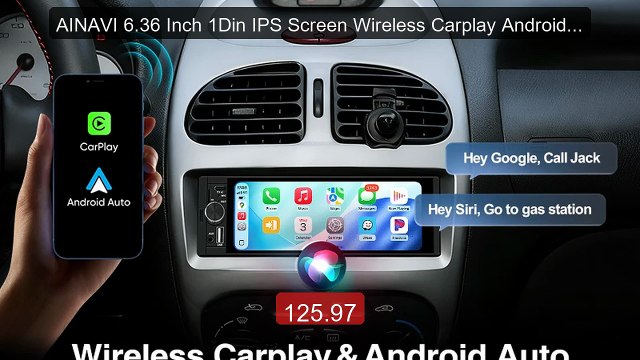 AINAVI 6.36 Inch 1Din IPS Screen Wireless Carplay Android Auto... Hot Deal 2026 | Limited Offer!