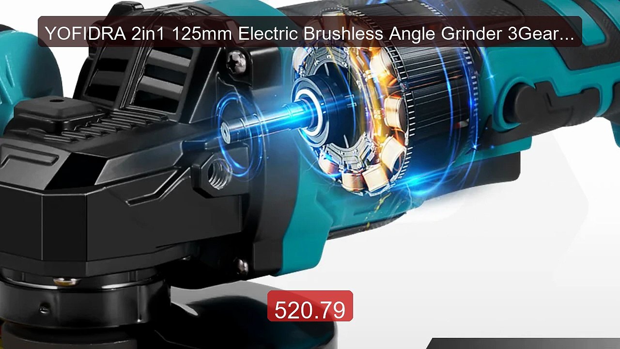 YOFIDRA 2in1 125mm Electric Brushless Angle Grinder 3Gears Woodwor... -- Best Deal 2026 | Shop Now!