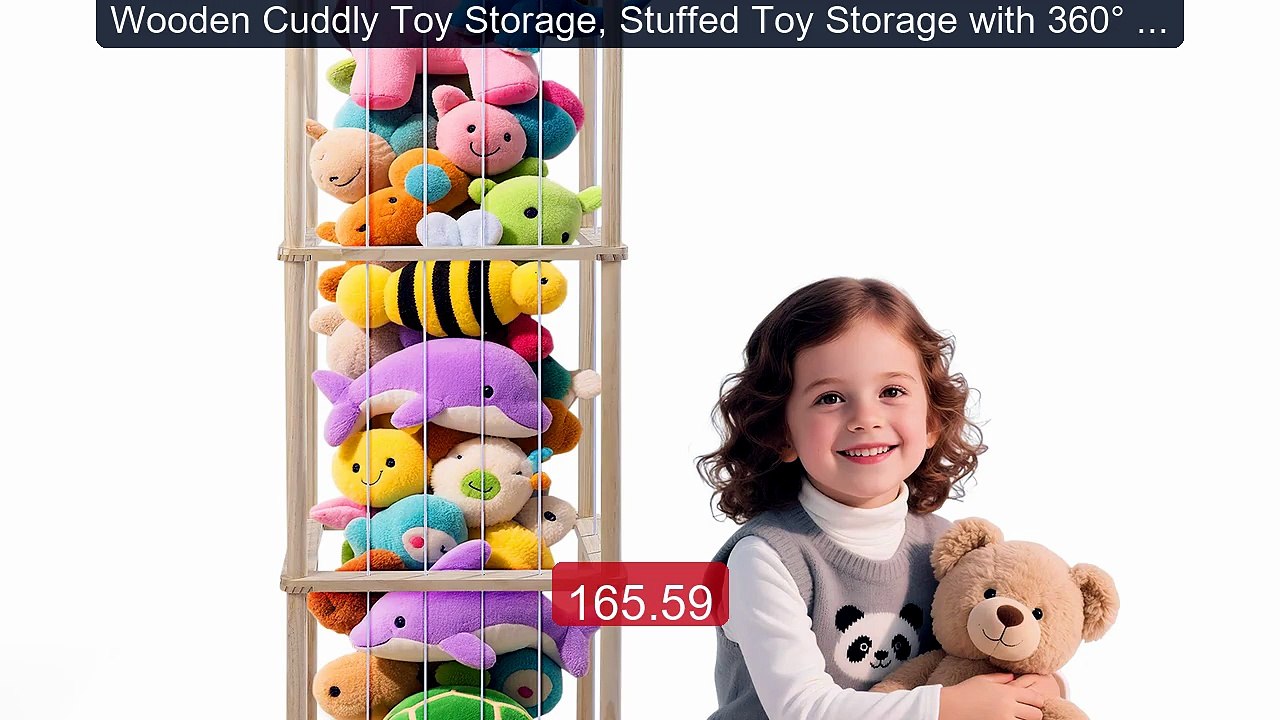 Wooden Cuddly Toy Storage, Stuffed Toy Storage with 360° Brake... -- Hot Deal 2026 | Limited Offer!