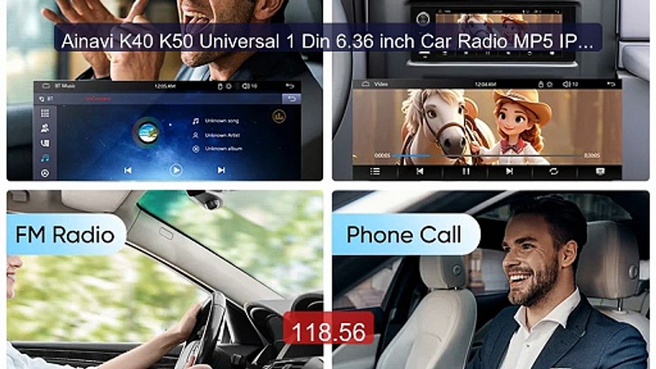 Ainavi K40 K50 Universal 1 Din 6.36 inch Car Radio MP5 IPS Touch S... -- Best Deal 2026 | Shop Now!