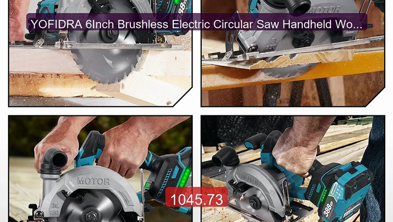 YOFIDRA 6Inch Brushless Electric Circular Saw Handheld Wood P... -- Amazing Value 2026 | Must Have!