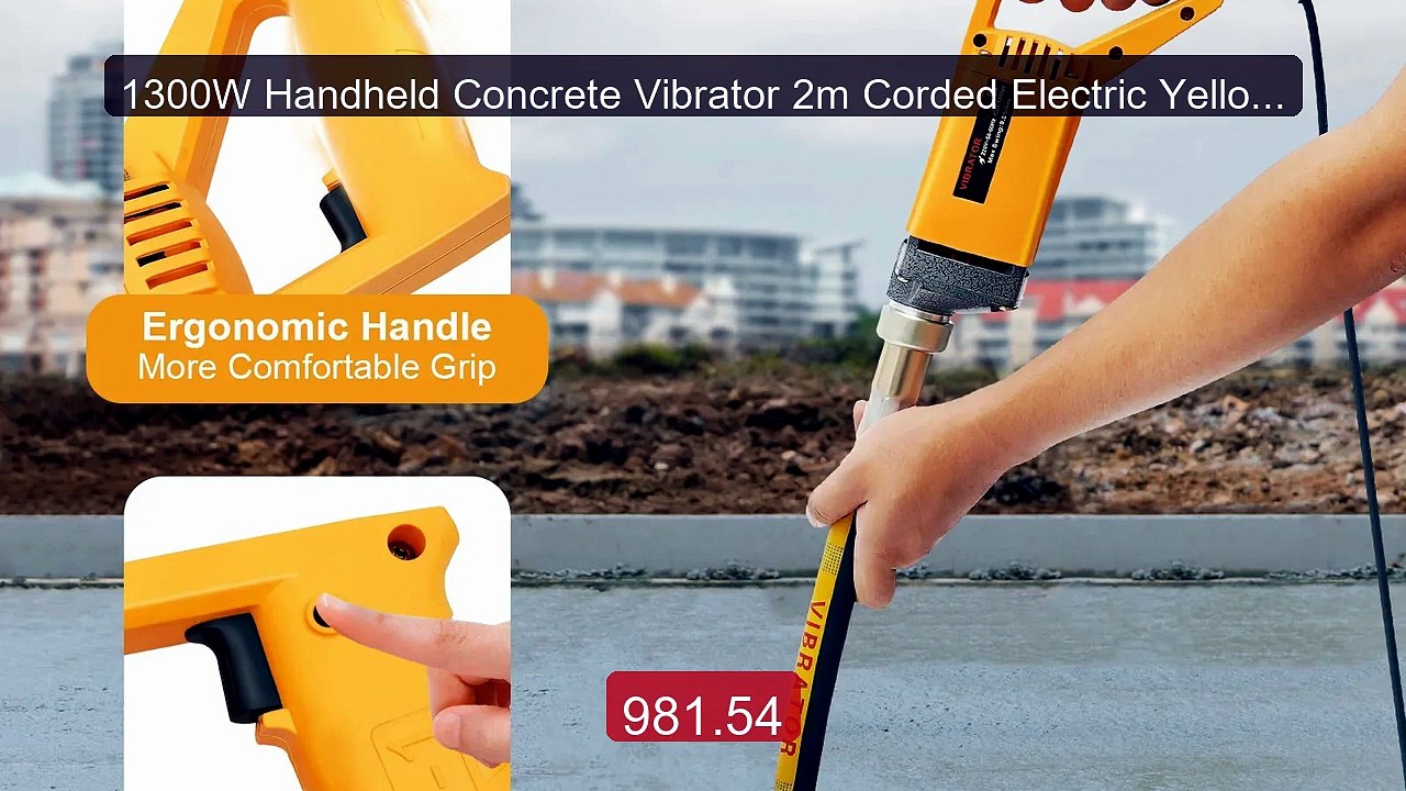 1300W Handheld Concrete Vibrator 2m Corded Electric Yellow Pure Cop... -- Top Rated 2026 | Buy Now!