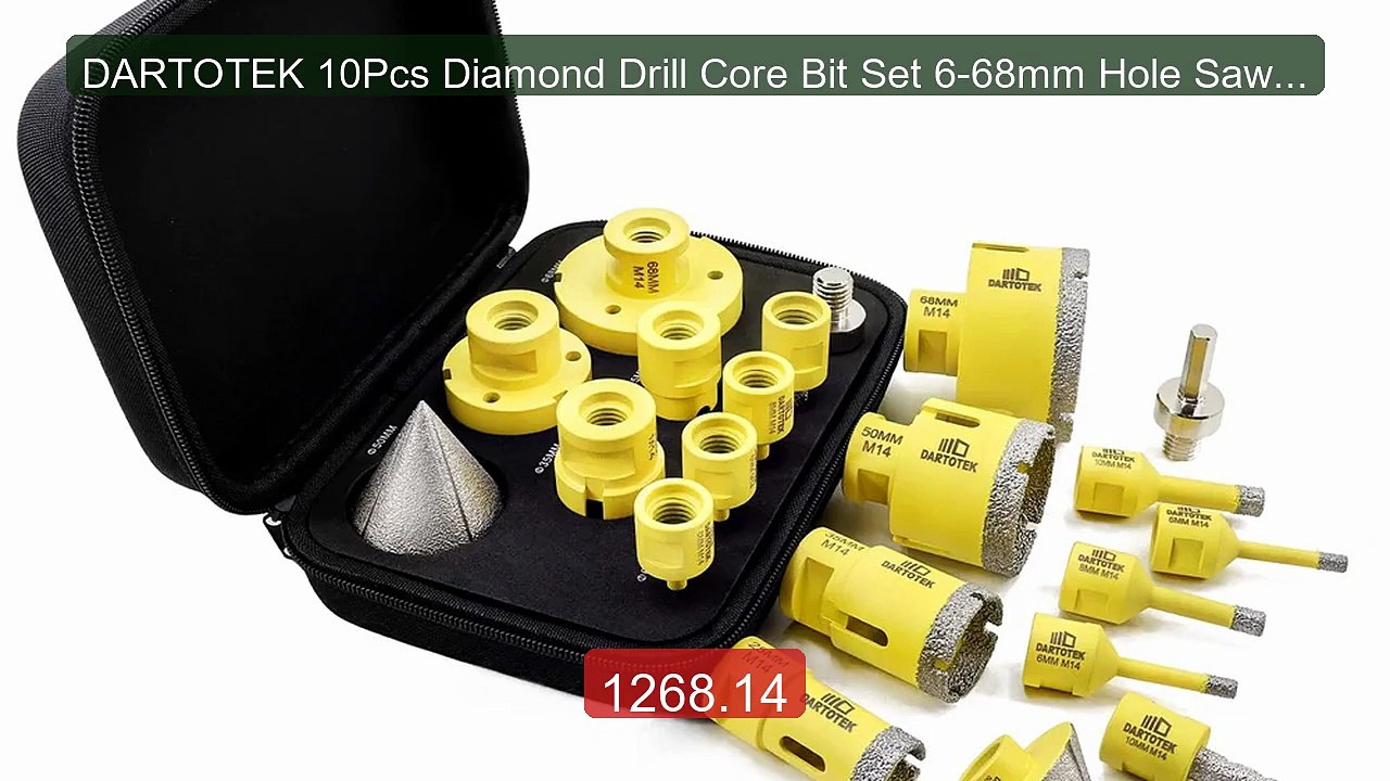 DARTOTEK 10Pcs Diamond Drill Core Bit Set 6-68mm Hole Saw+50mm... -- Best Buy 2026 | Great Quality!