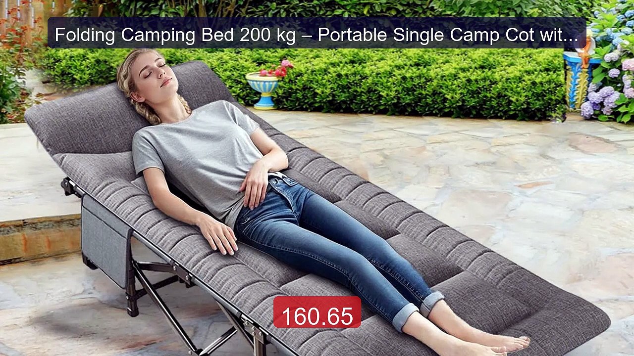 Folding Camping Bed 200 kg – Portable Single Camp Cot with Steel F... -- Best Deal 2026 | Shop Now!
