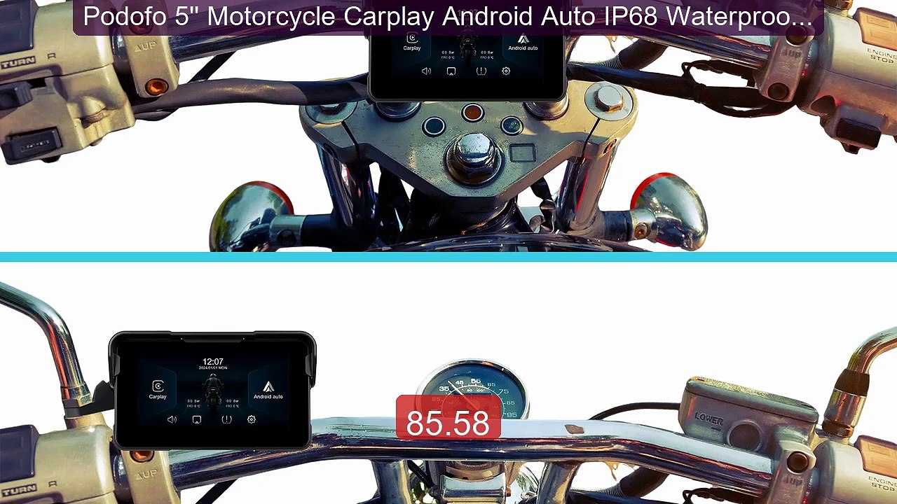 Podofo 5'' Motorcycle Carplay Android Auto IP68 Waterproof Ti... -- Amazing Value 2026 | Must Have!