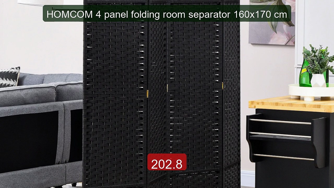 HOMCOM 4 panel folding room separator 160x170 cm -- Top Rated 2026 | Buy Now!