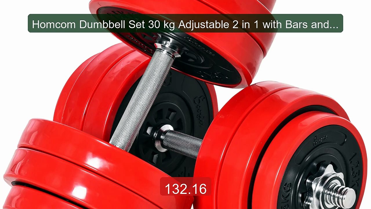 Homcom Dumbbell Set 30 kg Adjustable 2 in 1 with Bars and Connectin... -- Top Rated 2026 | Buy Now!