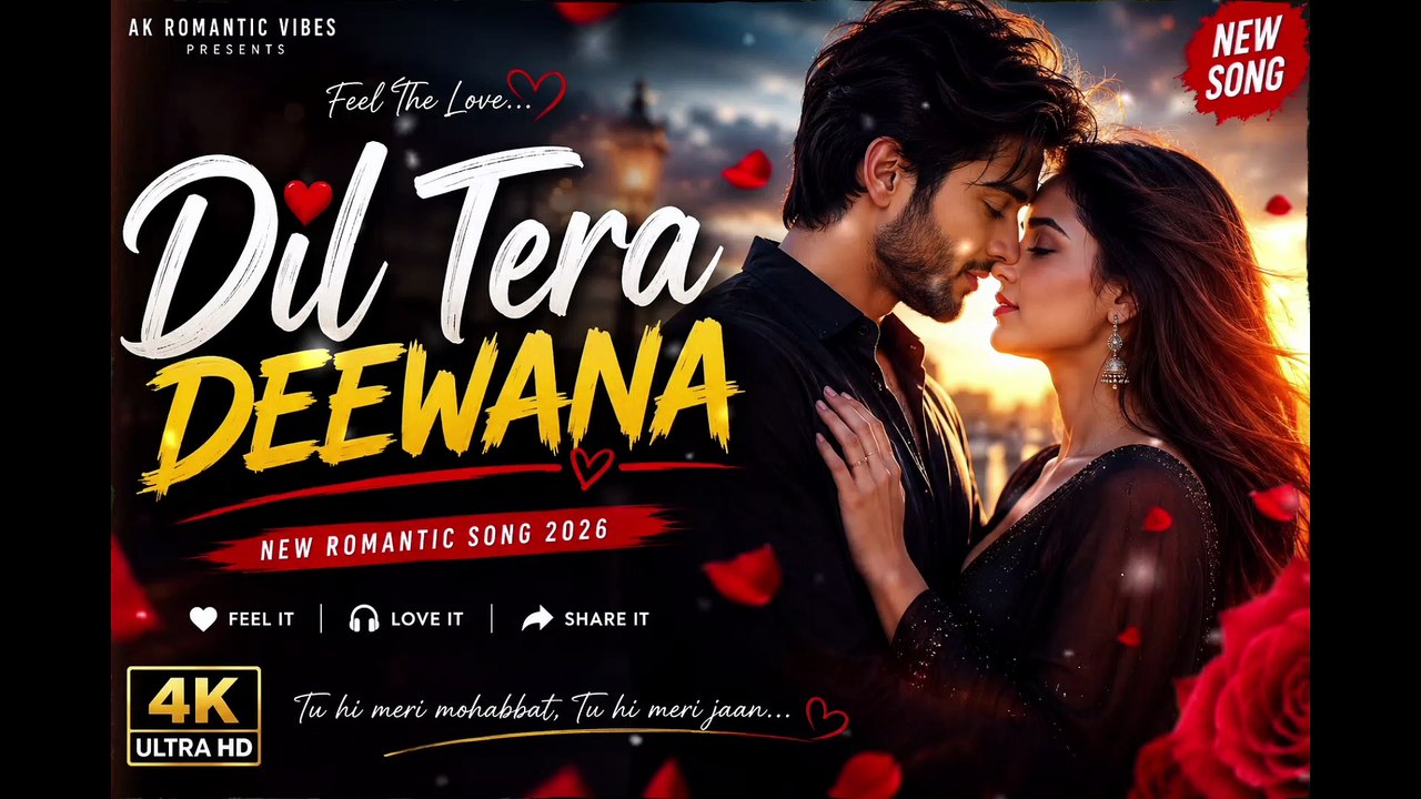 Dil Tera Deewana ❤️ | New Romantic Love Song 2026 | Hindi Love Song | AK Romantic Vibes