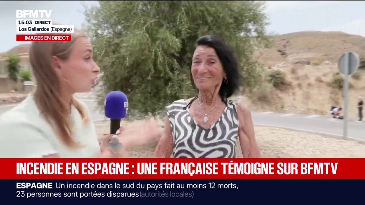 Incendie en Espagne: "J'ai dû pratiquement traverser les flammes", raconte une française installée près de Los Gallardos