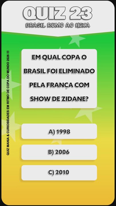 Quiz 23 - BRASIL RUMO AO HEXA!