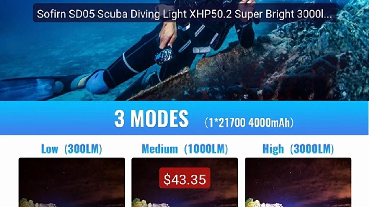 Sofirn SD05 Scuba Diving Light XHP50.2 Super Bright 3000lm 217... -- Best Buy 2026 | Great Quality!