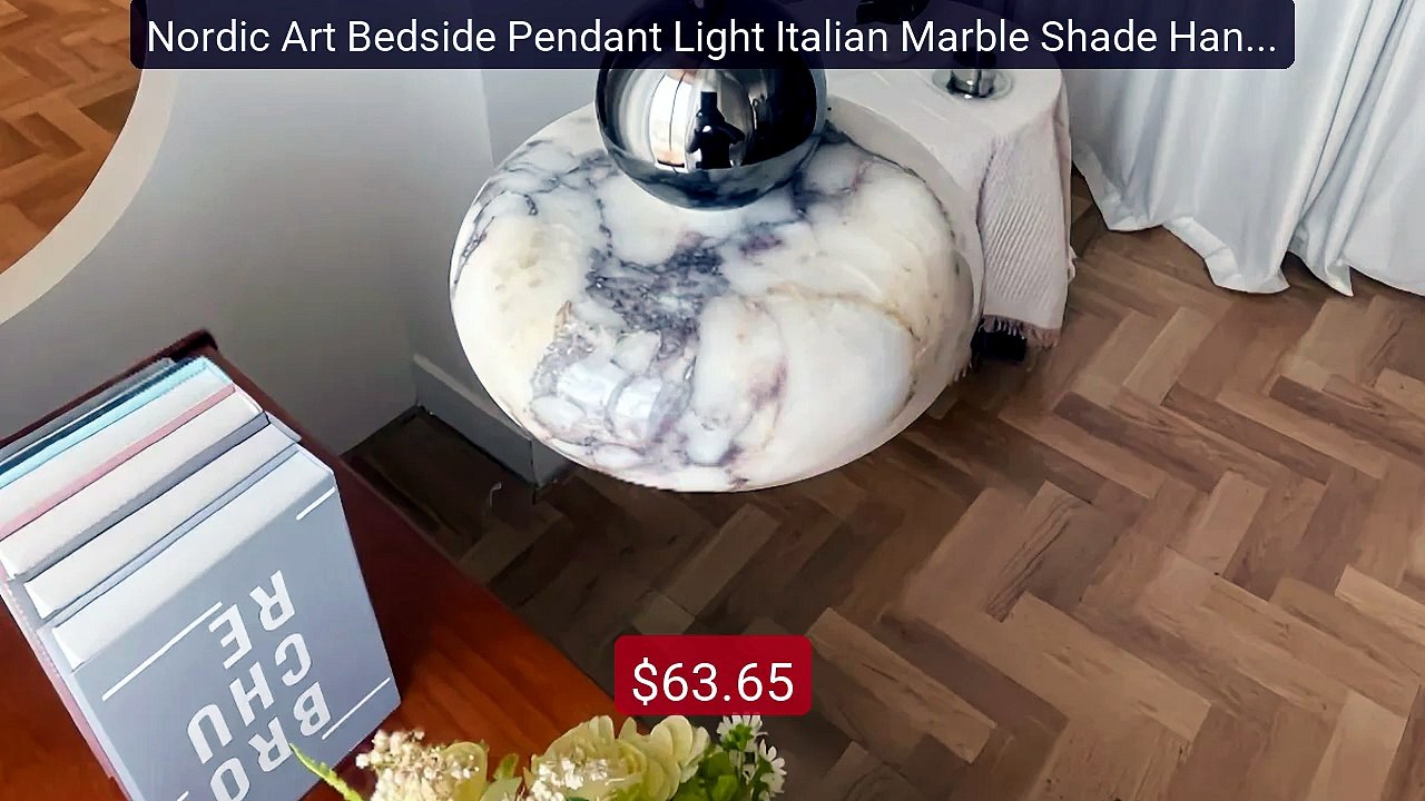 Nordic Art Bedside Pendant Light Italian Marble Shade Hangi... -- Top Pick 2026 | Unbeatable Price!