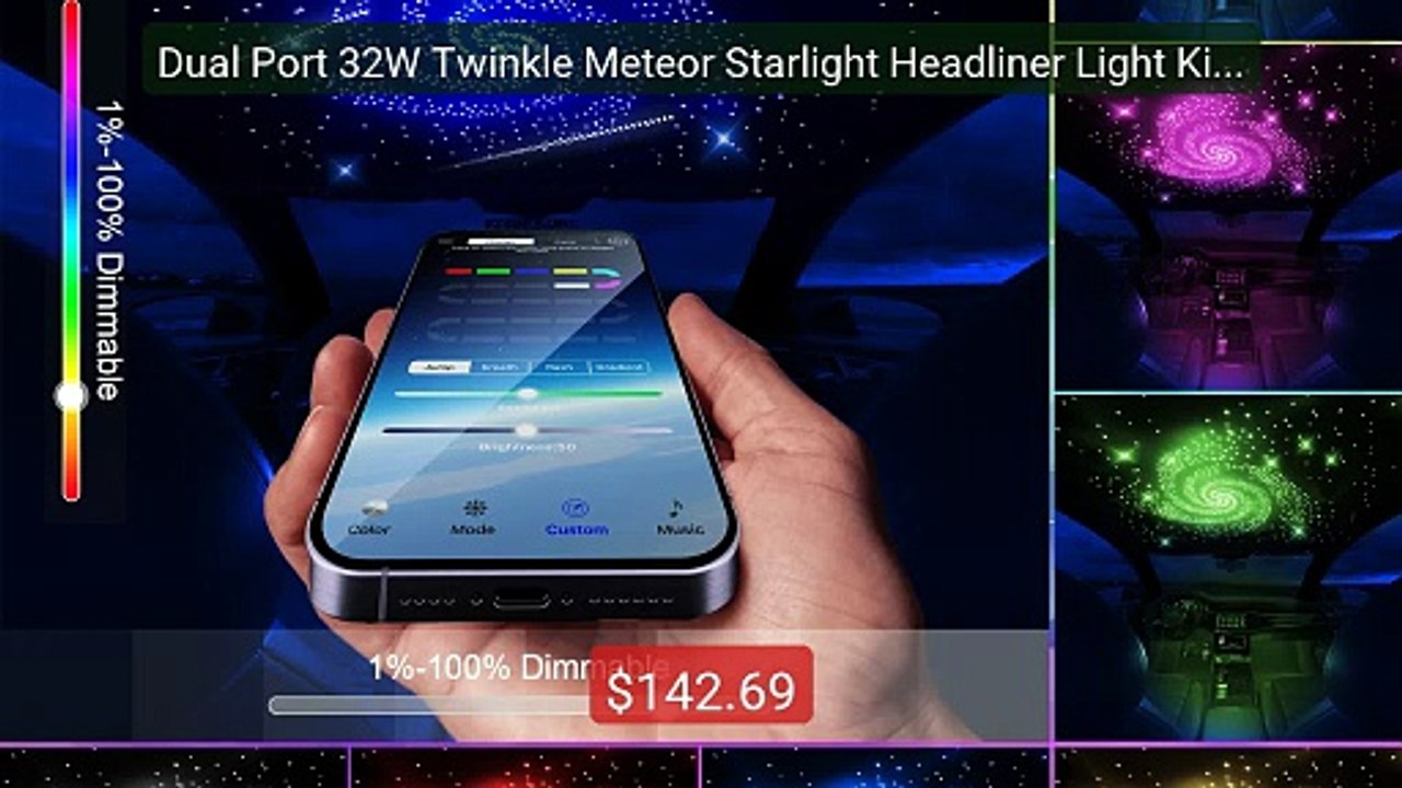 Dual Port 32W Twinkle Meteor Starlight Headliner Light Kit wit... -- Best Buy 2026 | Great Quality!