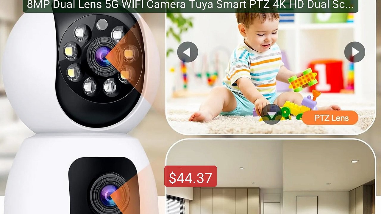 8MP Dual Lens 5G WIFI Camera Tuya Smart PTZ 4K...