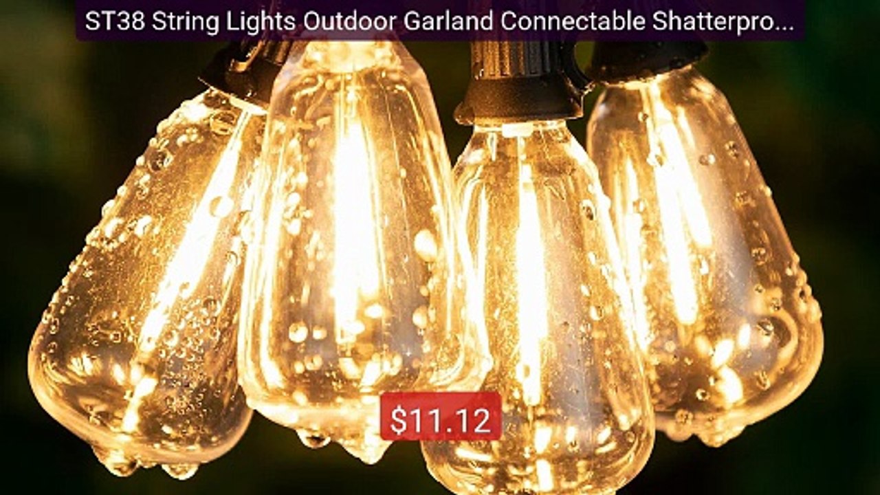 ST38 String Lights Outdoor Garland Connectable Shatterproof Wa... -- Best Buy 2026 | Great Quality!