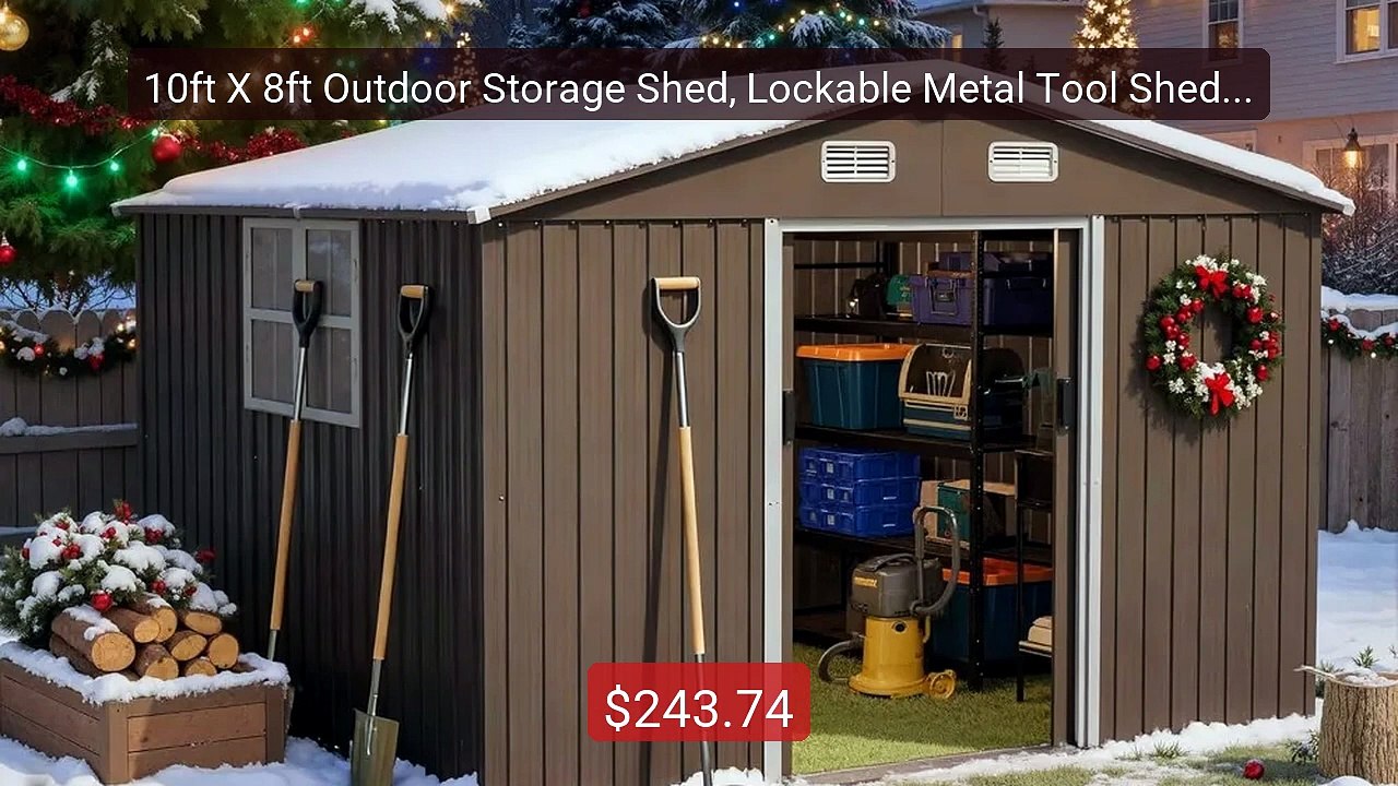 10ft X 8ft Outdoor Storage Shed, Lockable Metal Tool Shed with... -- Best Buy 2026 | Great Quality!