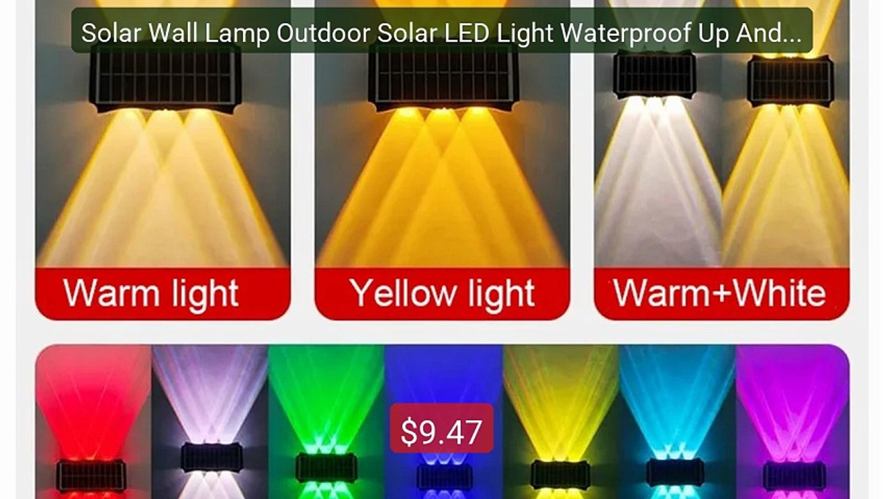 Solar Wall Lamp Outdoor Solar LED Light Waterproof Up And Down Lum... -- Best Deal 2026 | Shop Now!