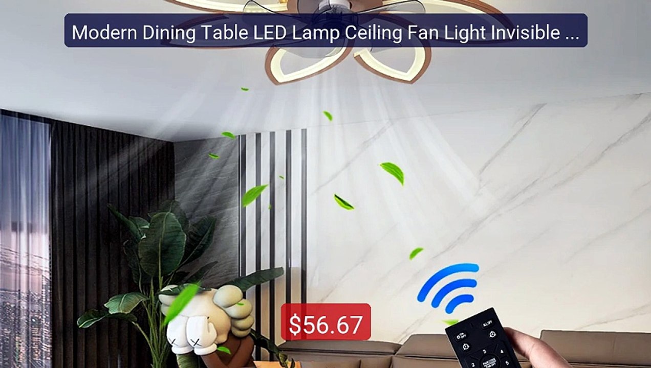Modern Dining Table LED Lamp Ceiling Fan Light Invisible Blade Rest... -- Top Rated 2026 | Buy Now!