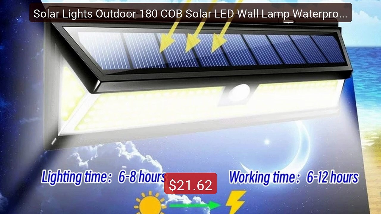 Solar Lights Outdoor 180 COB Solar LED Wall Lamp Waterproof Motion ... -- Top Rated 2026 | Buy Now!
