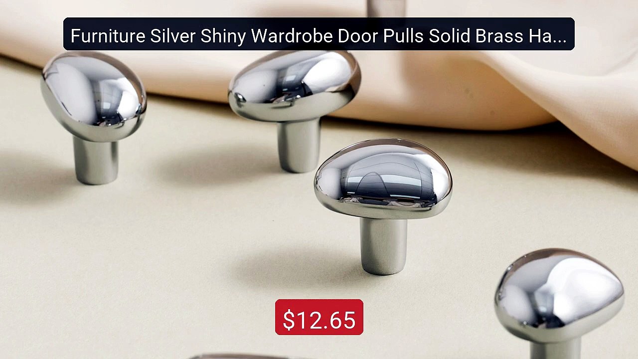 Furniture Silver Shiny Wardrobe Door Pulls Solid Brass Handles Sho... -- Best Deal 2026 | Shop Now!