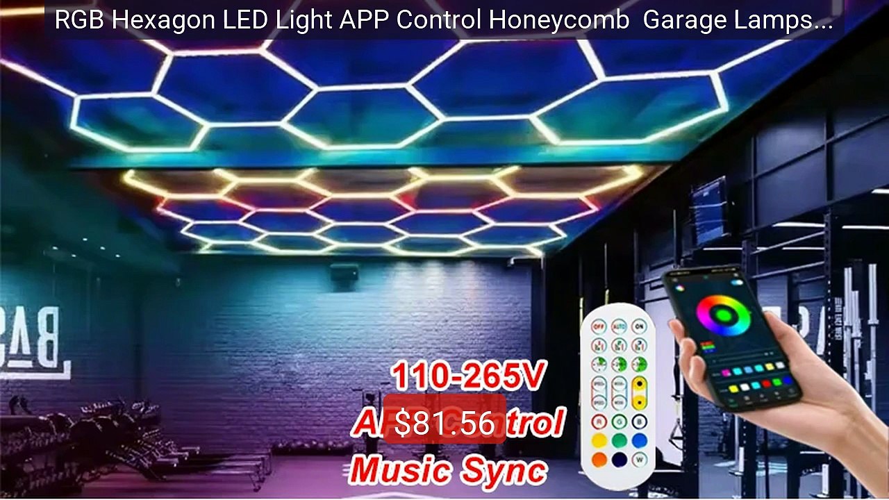 RGB Hexagon LED Light APP Control Honeycomb  Garage Lamps 110-... -- Best Buy 2026 | Great Quality!