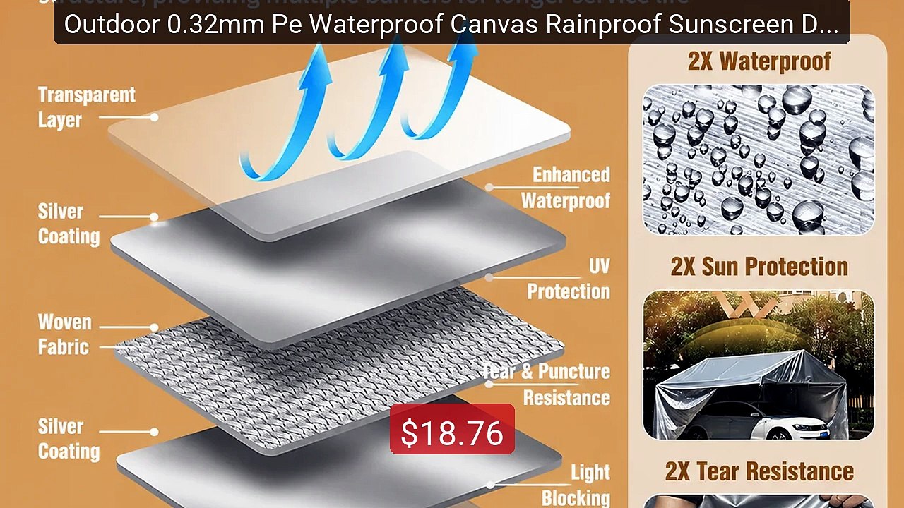 Outdoor 0.32mm Pe Waterproof Canvas Rainproof Sunscreen Double Laye... -- Top Rated 2026 | Buy Now!