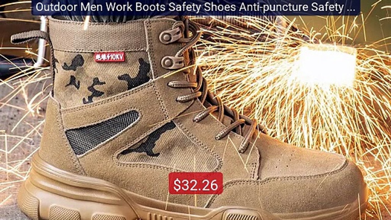 Outdoor Men Work Boots Safety Shoes Anti-puncture Safety Boot ... -- Hot Deal 2026 | Limited Offer!